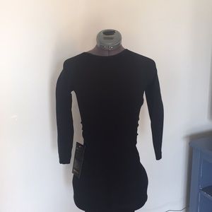 Black fitted long sleeve dress